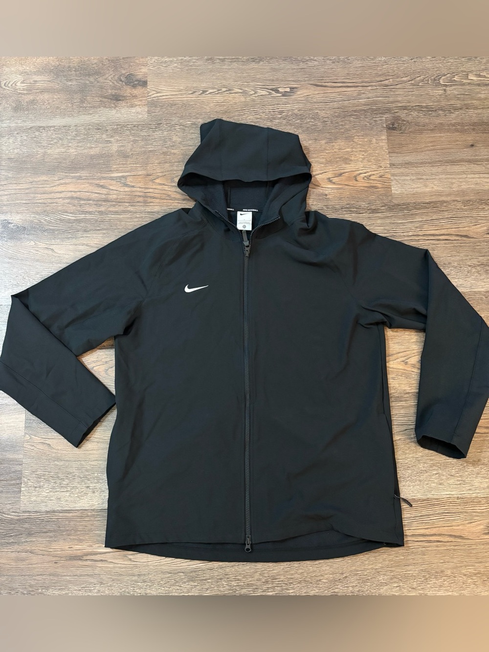 Nike Black Men's baseball Hooded Full-Zip Performance Jacket size L